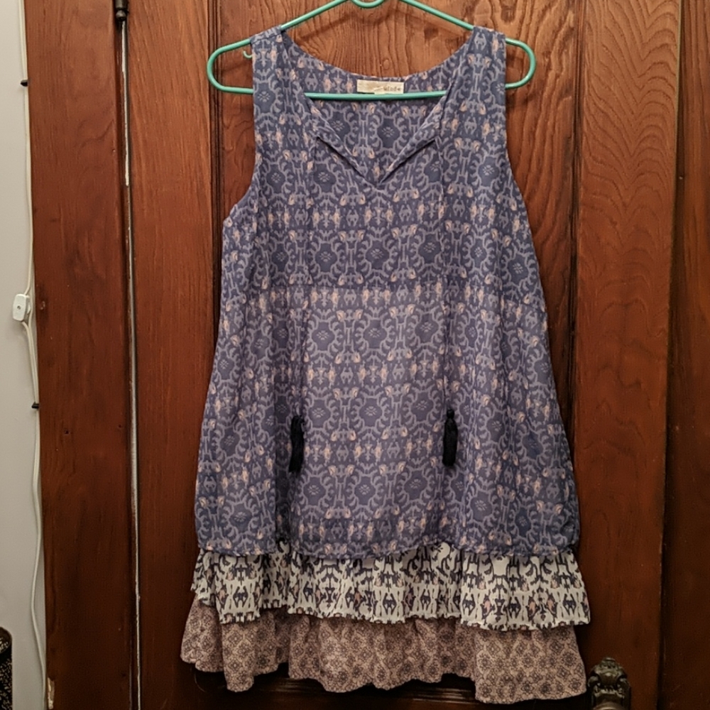 Large Bohemian Layered Mini Summer Dress